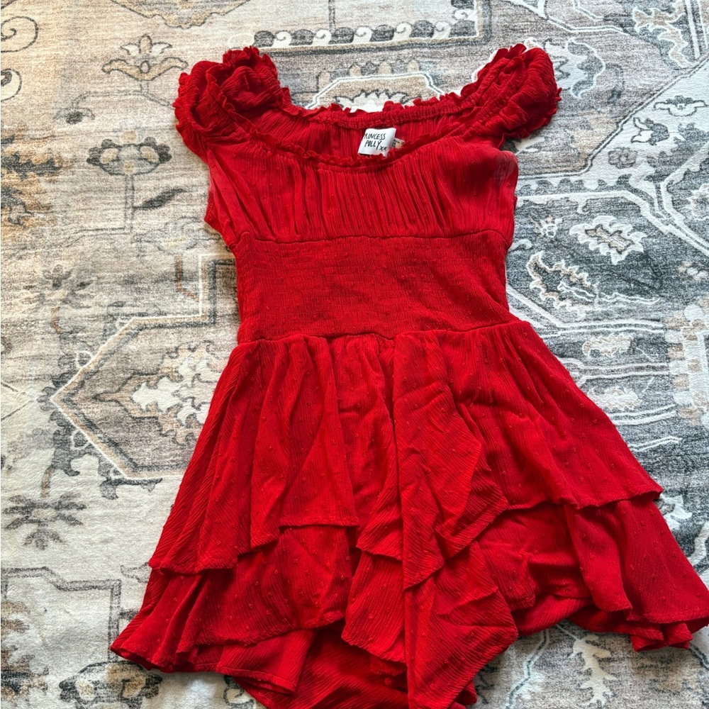 Princess Polly Vibrant Red Textured Romper